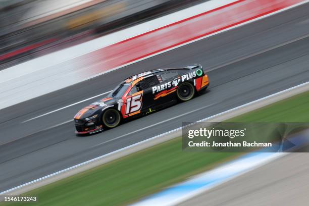 Ryan Newman, driver of the Parts Plus Ford, drives during qualifying for the NASCAR Cup Series Crayon 301 at New Hampshire Motor Speedway on July 15,...
