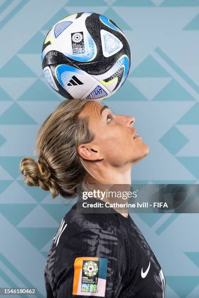 Hannah Wilkinson of New Zealand poses during the official FIFA Women's World Cup Australia & New Zealand 2023 portrait session at on July 15, 2023 in...