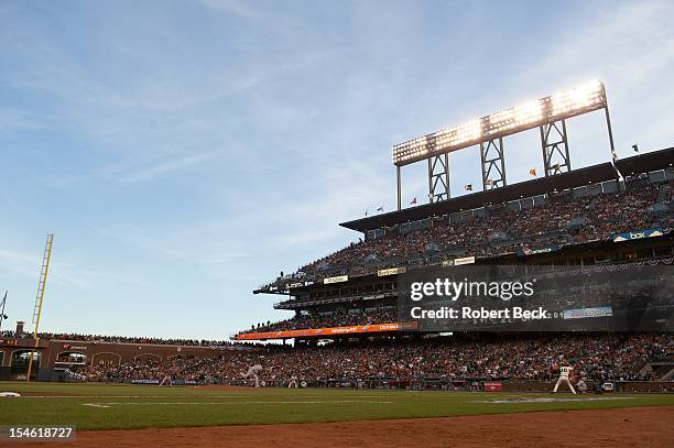 Playoffs: Overall view of field and stadium during San Francisco Giants vs St. Louis Cardinals game 6 at AT&T Park. San Francisco, CA CREDIT: Robert...