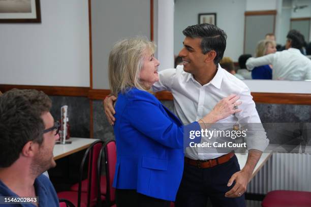 Prime Minister Rishi Sunak is greeted by London mayoral candidate Susan Hall as he visits Uxbridge to congratulate Conservative Party candidate,...