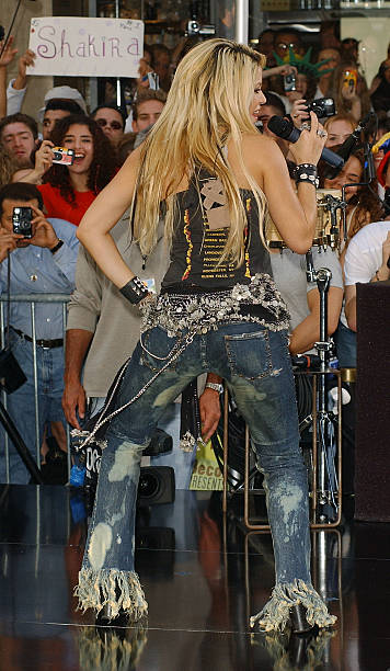 Singer Shakira performs for the NBC Today Show Summer Concert Series May 30, 2002 outside Rockefeller Center in New York City.