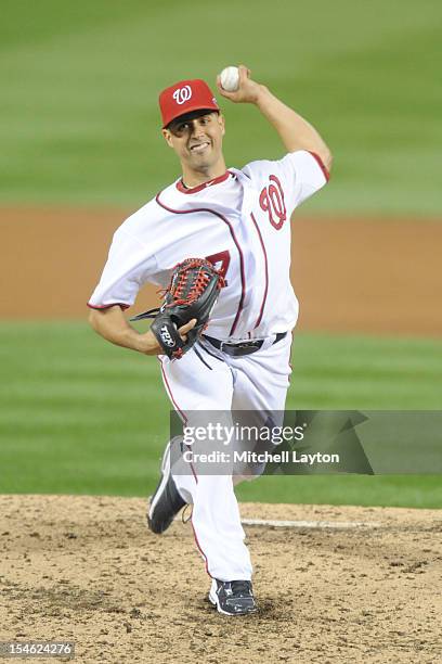 Gio Gonzalez of the Washington Nationals pitches during Game Five of the National League Division Series against the St. Louis Cardinals at Nationals...