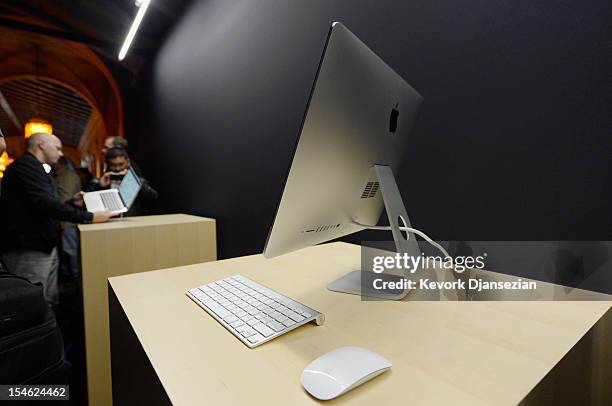 The new iMac is on display after it was unveiled during an Apple special event at the historic California Theater on October 23, 2012 in San Jose,...