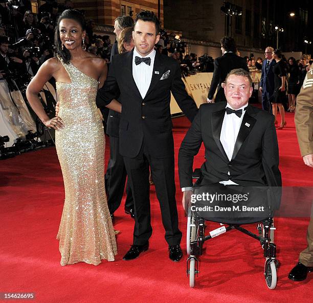 Beverley Knight, James O'Keefe and guest attends the Royal World Premiere of 'Skyfall' at the Royal Albert Hall on October 23, 2012 in London,...