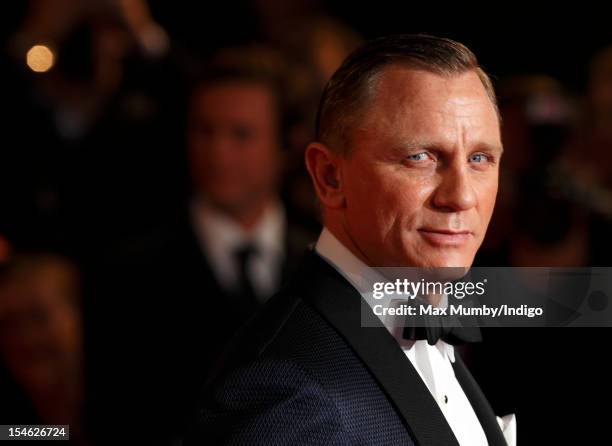 Daniel Craig attends the Royal World Premiere of 'Skyfall' at Royal Albert Hall on October 23, 2012 in London, England.