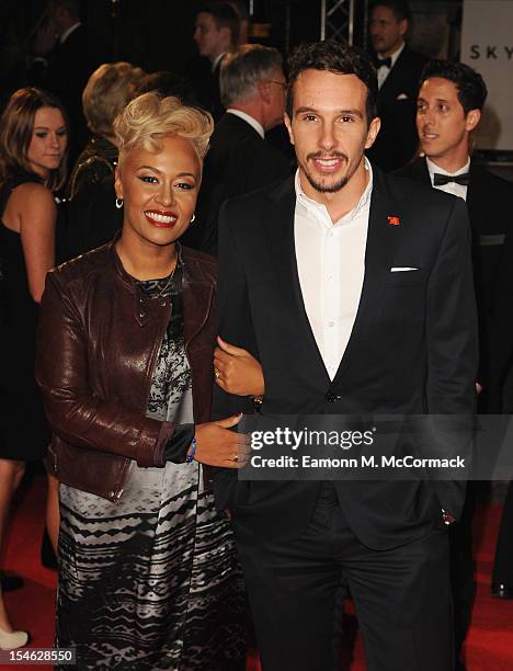 Emeli Sande and Adam Gouraguine attend the Royal World Premiere of 'Skyfall' at the Royal Albert Hall on October 23, 2012 in London, England.