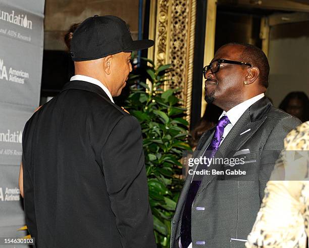 Russell Simmons and Randy Jackson attend The T.J. Martell Foundation 37th Annual Honors Gala at Cipriani 42nd Street on October 23, 2012 in New York...