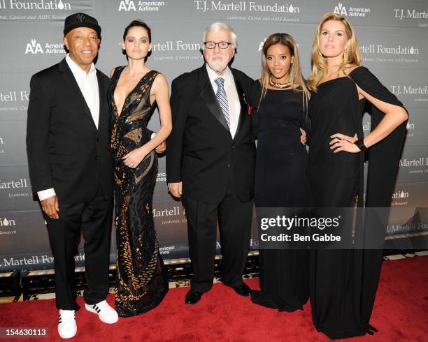 Russell Simmons, model Hana Nitsche, Tony Martell, Angela Simmons and Grace Potter attend The T.J. Martell Foundation 37th Annual Honors Gala at...