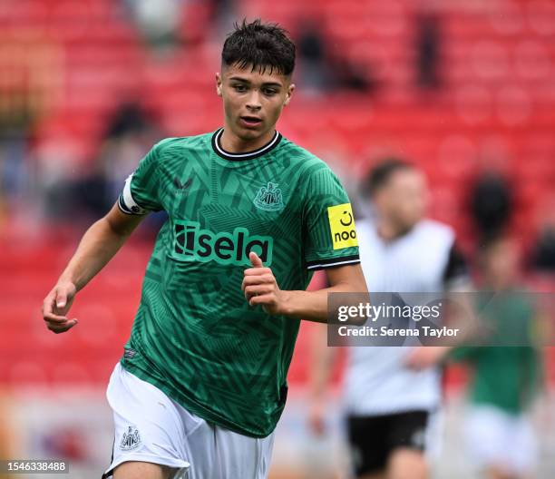 Lewis Miley of Newcastle United during the Pre Season Friendly between Gateshead FC and Newcastle United at Gateshead International Stadium on July...