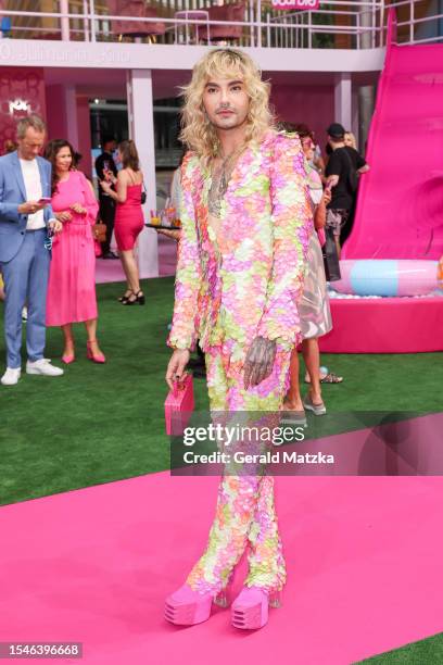 Bill Kaulitz attends the premiere for the movie "Barbie" at Stage Theater on July 15, 2023 in Berlin, Germany. Due to the recent SAG-AFTRA and WGA...