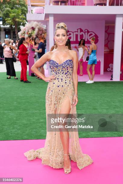 Sylvie Meis attends the premiere for the movie "Barbie" at Stage Theater on July 15, 2023 in Berlin, Germany. Due to the recent SAG-AFTRA and WGA...