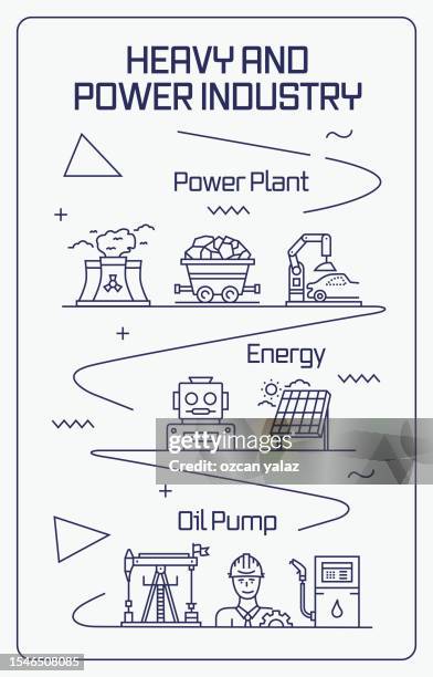 heavy and power infographic design is editable and color can be changed. ready and stylish design icons that follow the path on a white background. - solar panel construction stock illustrations