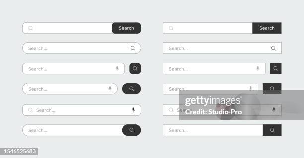 search bar ui ux design vector template with editable strokes and icons - search bar stock illustrations