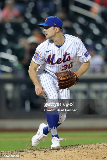 David Robertson of the New York Mets in action against the San Francisco Giants at Citi Field on July 2, 2023 in New York City.