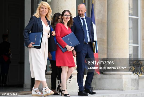 France's Secretary of State for Rurality Dominique Faure, newly appointed Minister for Solidarity, Autonomy and Persons with Disabilities Aurore...
