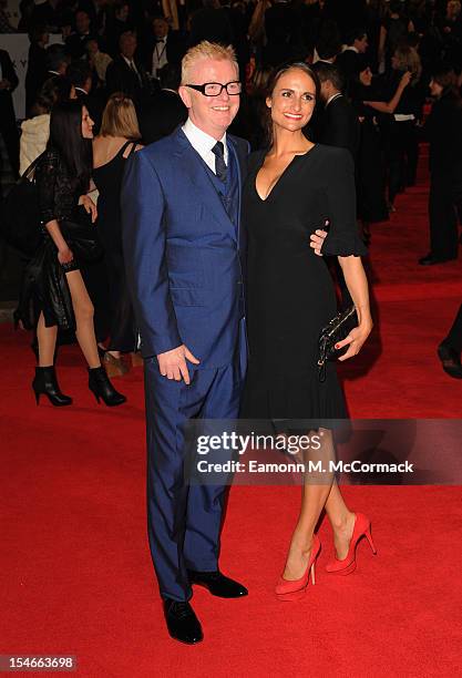 Chris Evans and wife Natasha Shishmanian attend the Royal World Premiere of 'Skyfall' at the Royal Albert Hall on October 23, 2012 in London, England.