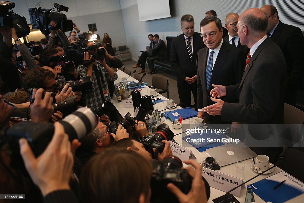 Mario Draghi Visits The Bundestag