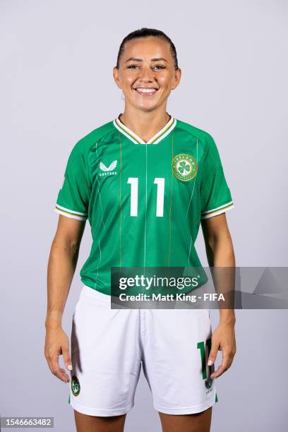 Katie McCabe of Republic of Ireland poses during the official FIFA Women's World Cup Australia & New Zealand 2023 portrait session on July 15, 2023...