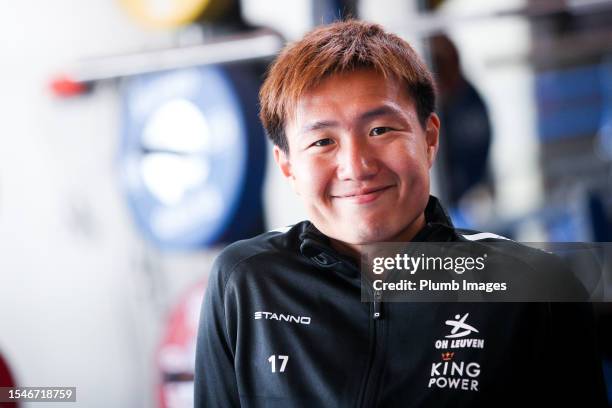 Kento Misao of OH Leuven during the OH Leuven Pre-Season Training Camp at the Leicester City training Complex, Seagrave on July 21, 2023 in...