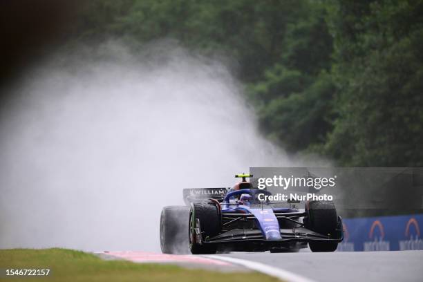 Logan Sergeant of Williams Racing is driving his single-seater during the free practice of the Hungarian GP at the Hungaroring in Budapest, Pest...