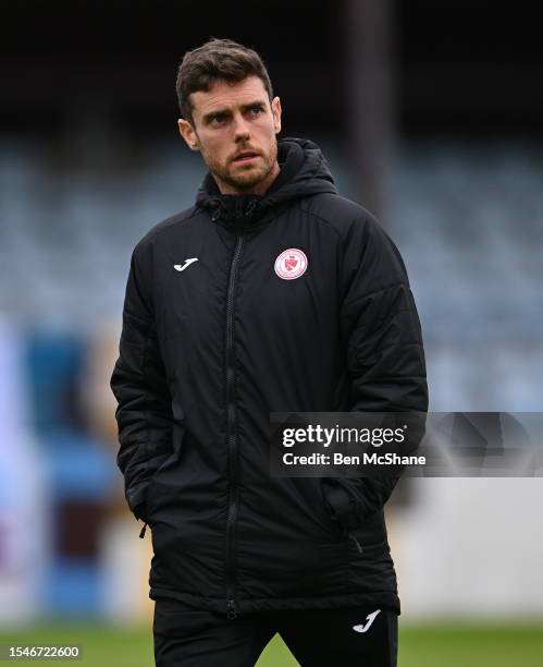 Louth , Ireland - 21 July 2023; Sligo Rovers head coach John Russell before the Sports Direct Men's FAI Cup First Round match between Drogheda United...