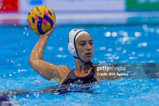 Maggie Steffens of USA during the World Aquatics Championships 2023 women match USA v China on July 16, 2023 in Fukuoka, Japan.