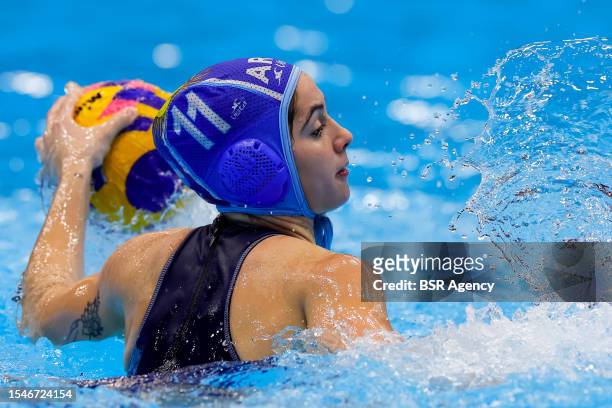 Anahi Bacigalupo of Argentina during the World Aquatics Championships 2023 Women's Waterpolo match between Italy and Argentina on July 16, 2023 in...