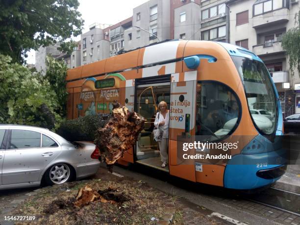 Tramway, halted its' operations due to heavy rains in Zagreb, Croatia on July 21, 2023. Due to the adverse weather conditions in the capital Zagreb...