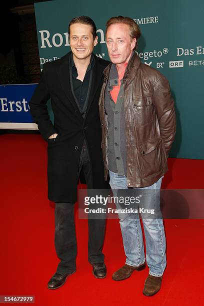 Roman Knizka and Wilfried Hochholdinger attend the 'Rommel' TV Film Premiere at the Delphi Filmpalast on October 24, 2012 in Berlin, Germany.