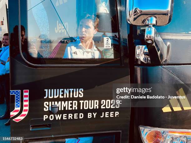 Federico Chiesa of Juventus during the team travel to San Francisco on July 21, 2023 in San Francisco, California.