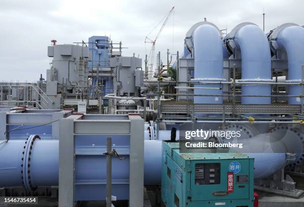 The advanced liquid processing system , used for treating accumulated contaminated water, during a media tour at Tokyo Electric Power Co's Fukushima...