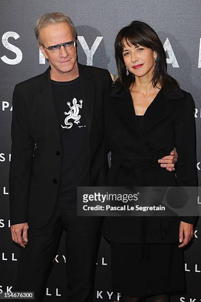 Christopher Lambert and Sophie Marceau attend the premiere of the latest James Bond "Skyfall" at Cinema UGC Normandie on October 24, 2012 in Paris,...