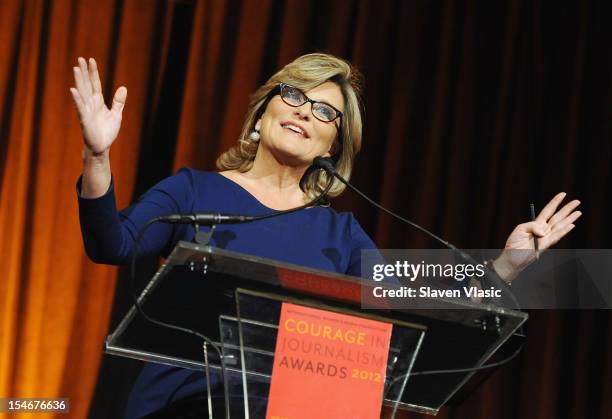 Newscaster/journalist Cynthia McFadden attends the 2012 Courage In Journalism Awards Luncheon at Cipriani 42nd Street on October 24, 2012 in New York...