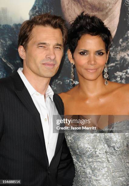 Actors Olivier Martinez and Halle Berry arrive at Warner Bros. Pictures' "Cloud Atlas" premiere at Grauman's Chinese Theatre on October 24, 2012 in...