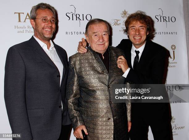 Mario Maccioni, Sirio Maccioni and Marco Maccioni attend Sirio Ristorante Grand Opening at The Pierre Hotel on October 24, 2012 in New York City.