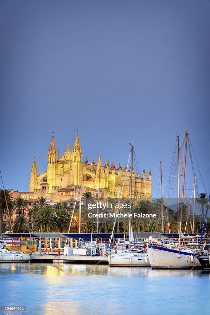 Spain, Palma de Mallorca, Harbour and Old Town