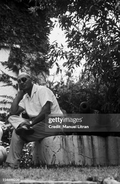 Israel, in July 1967, Moshe Dayan, in his garden, his house has Zahala in the suburbs of Tel Aviv .