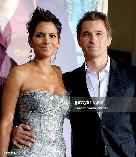 Actress Halle Berry and actor Olivier Martinez arrive at the premiere of Warner Bros. Pictures' "Cloud Atlas" at the Chinese Theatre on October 24,...