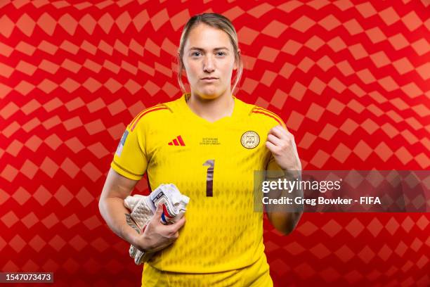 Olivia McDaniel of Philippines poses during the official FIFA Women's World Cup Australia & New Zealand 2023 portrait session on July 15, 2023 in...