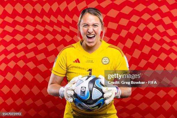 Olivia McDaniel of Philippines poses during the official FIFA Women's World Cup Australia & New Zealand 2023 portrait session on July 15, 2023 in...