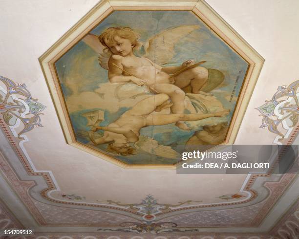 Ceiling decoration of the dining room of Villa Garnier, Bordighera. Italy, 19th century.