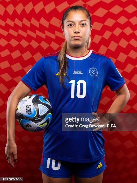 Chandler McDaniel of Philippines poses during the official FIFA Women's World Cup Australia & New Zealand 2023 portrait session on July 15, 2023 in...