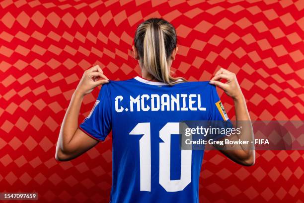 Chandler McDaniel of Philippines poses during the official FIFA Women's World Cup Australia & New Zealand 2023 portrait session on July 15, 2023 in...