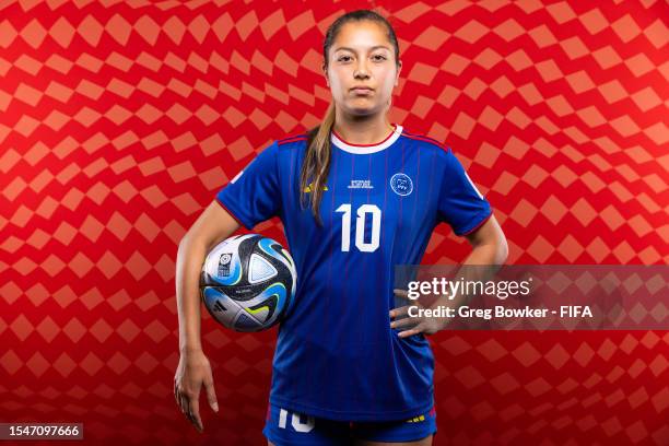 Chandler McDaniel of Philippines poses during the official FIFA Women's World Cup Australia & New Zealand 2023 portrait session on July 15, 2023 in...