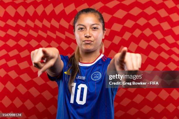 Chandler McDaniel of Philippines poses during the official FIFA Women's World Cup Australia & New Zealand 2023 portrait session on July 15, 2023 in...