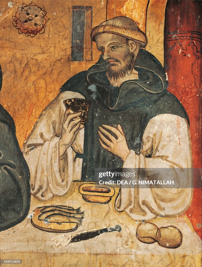 Figure of Monk, detail from The Miracle of Poison...