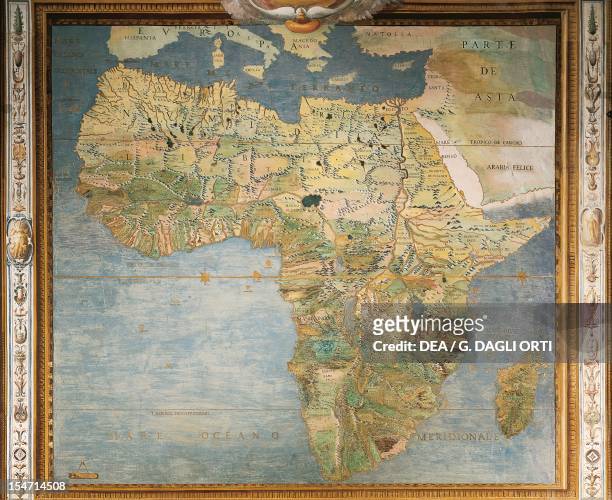 The Map of Africa by Giovanni Antonio Da Varese. The Hall of Maps, Palazzo Farnese, Caprarola. Italy, 16th century.
