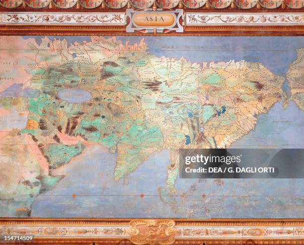 The Map of Asia by Giovanni Antonio Da Varese. The Hall of Maps, Palazzo Farnese, Caprarola. Italy, 16th century.