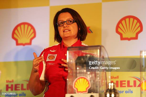 Cara Tredget of Shell introduces the Shell Punk Science Mixology Masterclass at the Jaypee Greens Golf and Spa Resort during previews for the Indian...