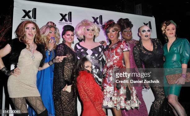 Pandora Boxx, Yara Sofia, Shannel, Lady Bunny, Alexis Mateo, Latrice Royale, Chad Michaels, Tammie Brown and Manila Luzon attend "RuPaul's Drag Race...